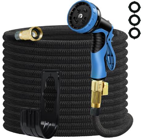 Expandable Garden Hose 100ft Lightweight Flexible Water Hoses Black