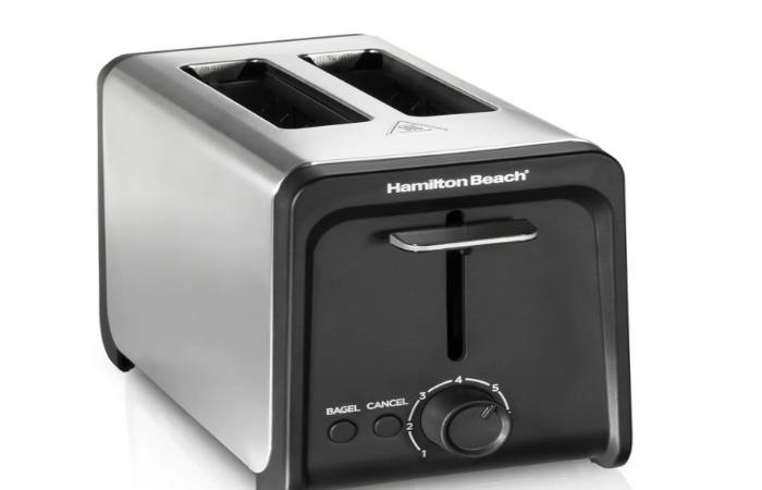 Hamilton Beach 2 Slice Toaster with Wide Slots, Bagel Function, Toast Boost, Stainless, New, 22997F