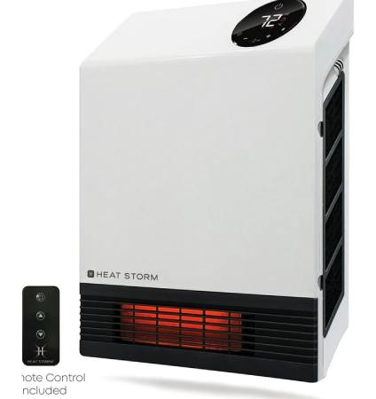 Heat Storm Deluxe Infrared Quartz Wall 1000W Heater, Indoor, White, HS-1000-WX. Brand New.