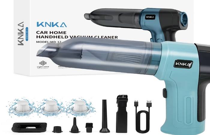 KNKA Car Vacuum Cleaner, 9000PA Cordless Handheld Vacuum with 3 HEPA Filter, 3 in 1 Mini Vacuum Cleaner with Multi-Nozzles for Car, 2 Speed Adjustable Portable Handheld Car Vacuums, Blue Walmart Vacuum Cleaners