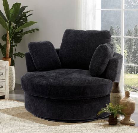 Muumblus 42.2_ W Chenille Swivel Chair